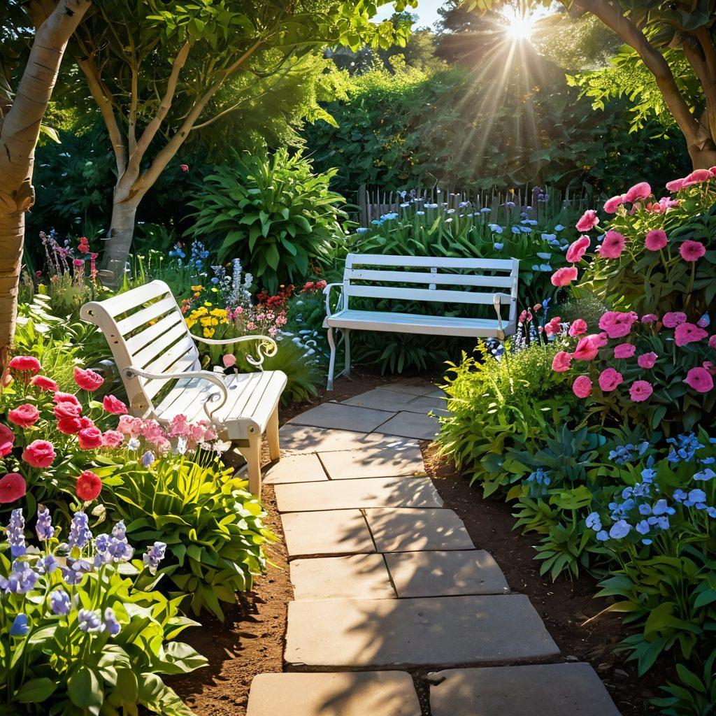 A serene pathway through a lush cancer research garden, symbolizing hope and empowerment with vibrant flowers blooming, while gentle rays of sunlight illuminate a book titled 'Oncology Secrets' resting on a bench. The scene embodies tranquility and knowledge, inviting readers to explore the journey of health. super-realistic. vibrant colors. 3D.
